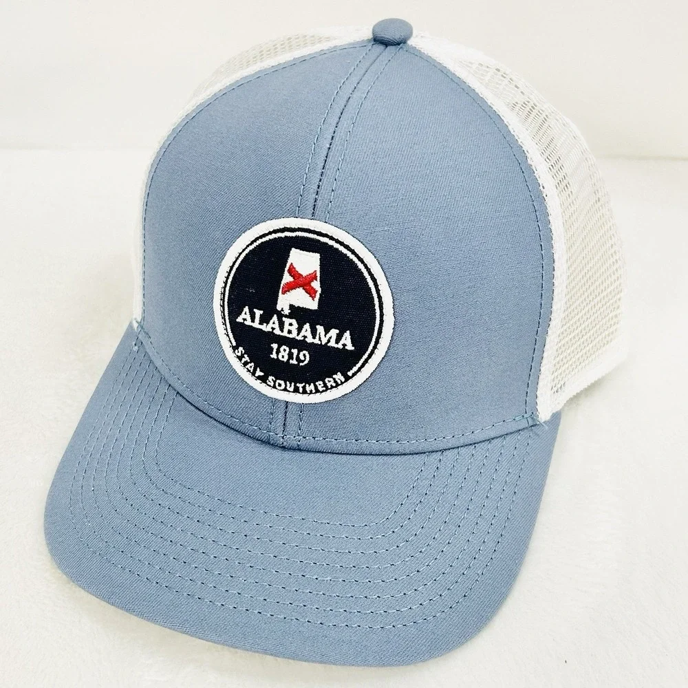 The State‎ Company Alabama Circle Patch Trucker Hat Cap Adjustable Light Blue